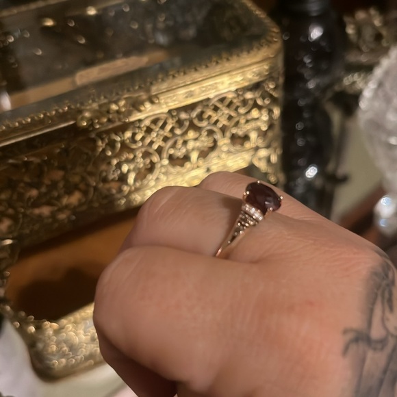 Levian 14K Strawberry Gold Raspberry Rhodolite Garnet Ring - Picture 6 of 9